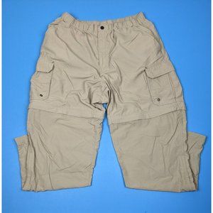 REI Pants Men's Large 36” x 30" Beige Khaki Convertible Hiking Outdoors UPF 50+